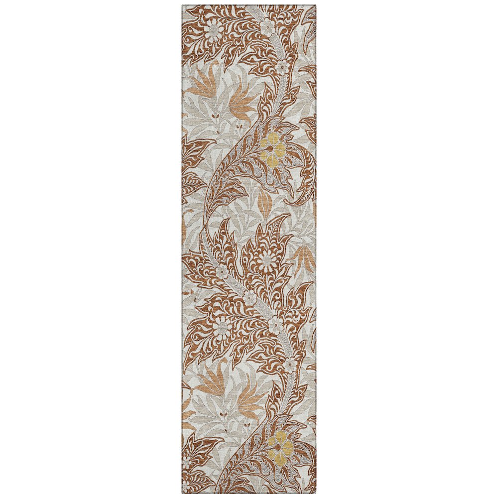 Machine Washable Indoor/Outdoor Chantille ACN2753 Orange 2'3" x 7'6" Runner Rug. Picture 1
