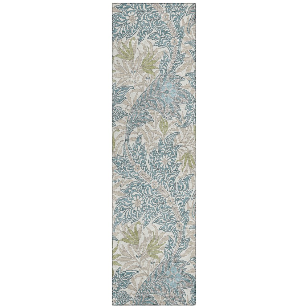 Machine Washable Indoor/Outdoor Chantille ACN2753 Teal 2'3" x 7'6" Runner Rug. Picture 1