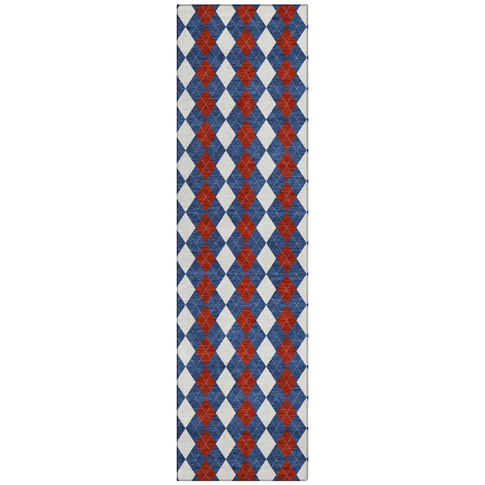 Machine Washable Indoor/Outdoor Chantille ACN2754 Blue 2'3" x 7'6" Runner Rug. Picture 1