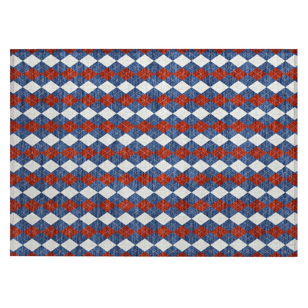 Machine Washable Indoor/Outdoor Chantille ACN2754 Blue 1'8" x 2'6" Rug. Picture 1