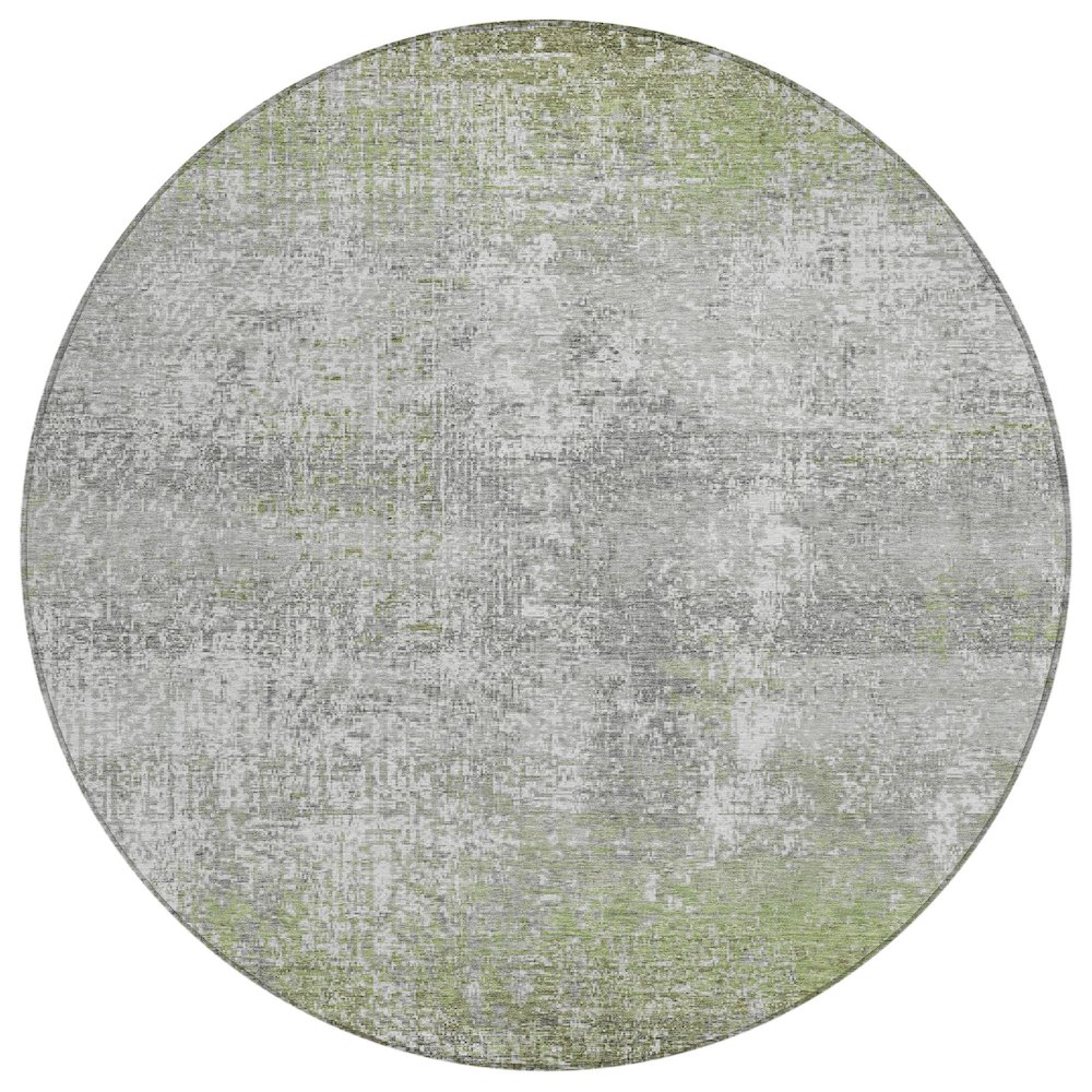 Machine Washable Indoor/Outdoor Chantille ACN2756 Green 8' x 8' Round Rug. Picture 1