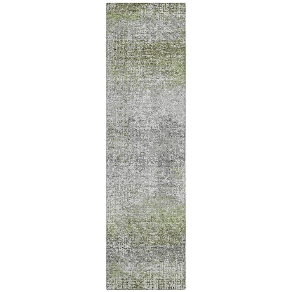 Machine Washable Indoor/Outdoor Chantille ACN2756 Green 2'3" x 7'6" Runner Rug. Picture 1