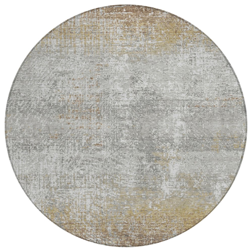 Machine Washable Indoor/Outdoor Chantille ACN2756 Gray 8' x 8' Round Rug. Picture 1
