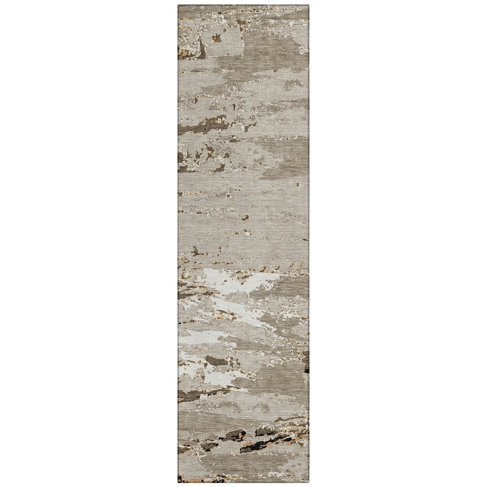 Machine Washable Indoor/Outdoor Chantille ACN2757 Brown 2'3" x 7'6" Runner Rug. Picture 1