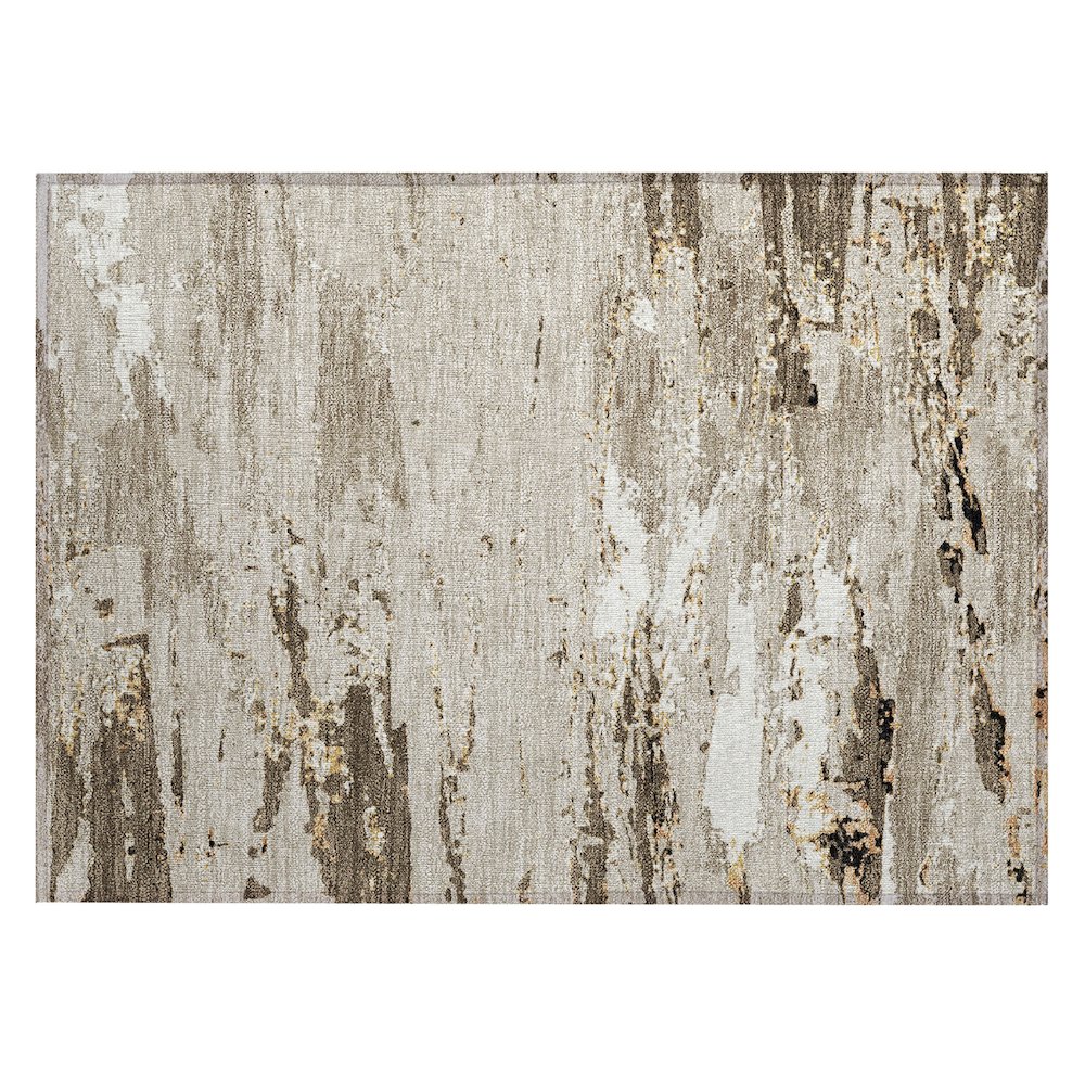 Machine Washable Indoor/Outdoor Chantille ACN2757 Brown 1'8" x 2'6" Rug. Picture 1