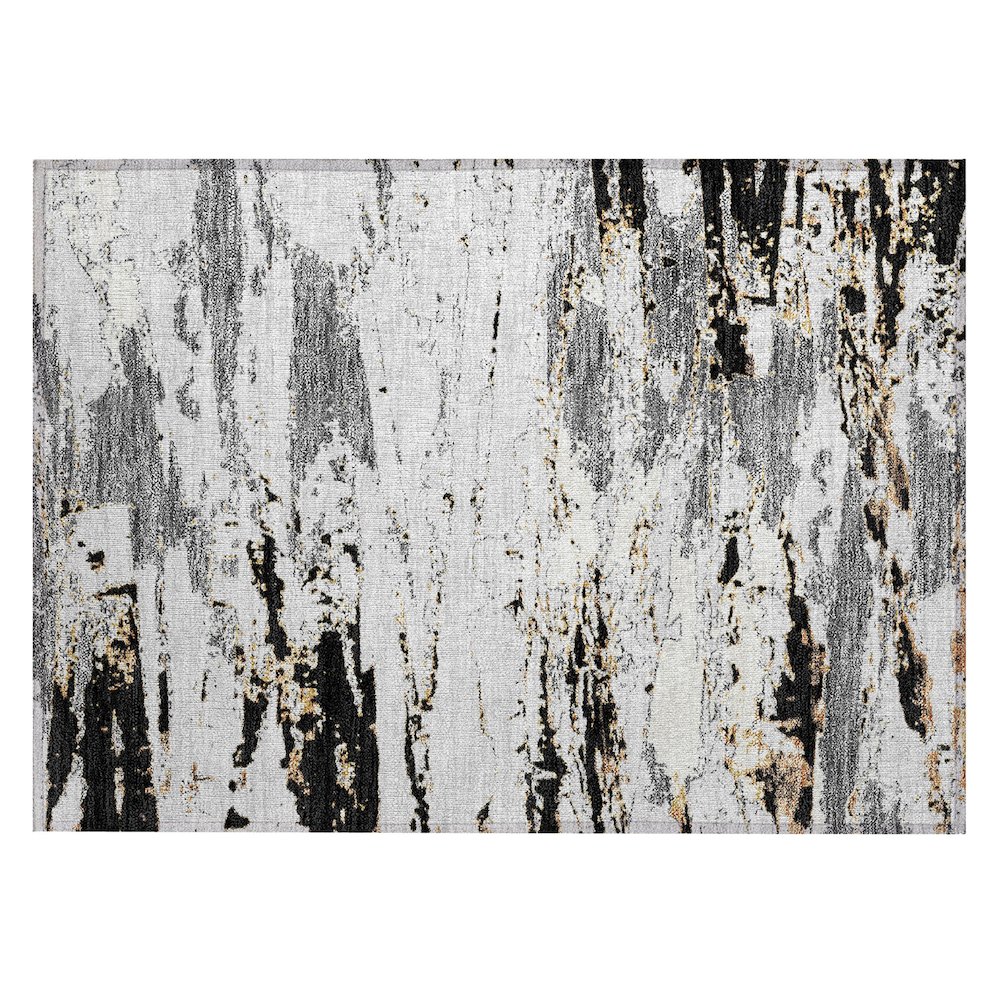 Machine Washable Indoor/Outdoor Chantille ACN2757 Black 1'8" x 2'6" Rug. Picture 1