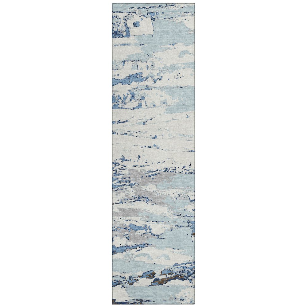 Machine Washable Indoor/Outdoor Chantille ACN2757 Blue 2'3" x 7'6" Runner Rug. Picture 1