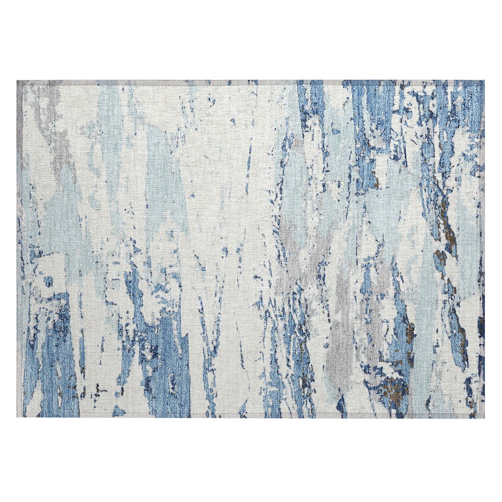Machine Washable Indoor/Outdoor Chantille ACN2757 Blue 1'8" x 2'6" Rug. Picture 1