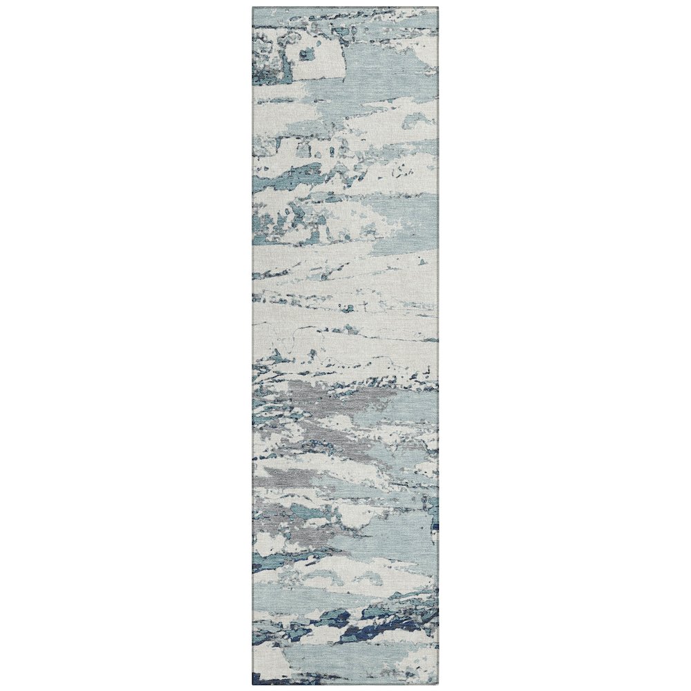 Machine Washable Indoor/Outdoor Chantille ACN2757 Teal 2'3" x 7'6" Runner Rug. Picture 1