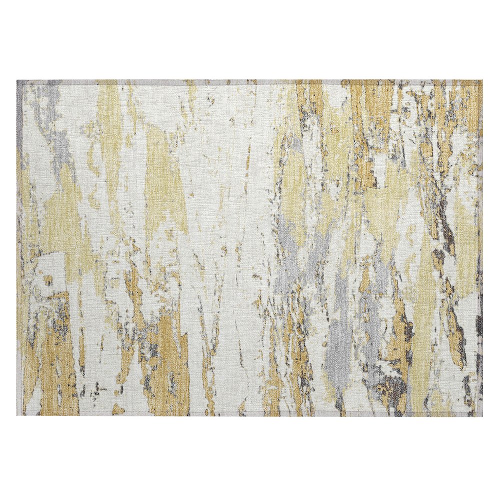Machine Washable Indoor/Outdoor Chantille ACN2757 Gold 1'8" x 2'6" Rug. Picture 1