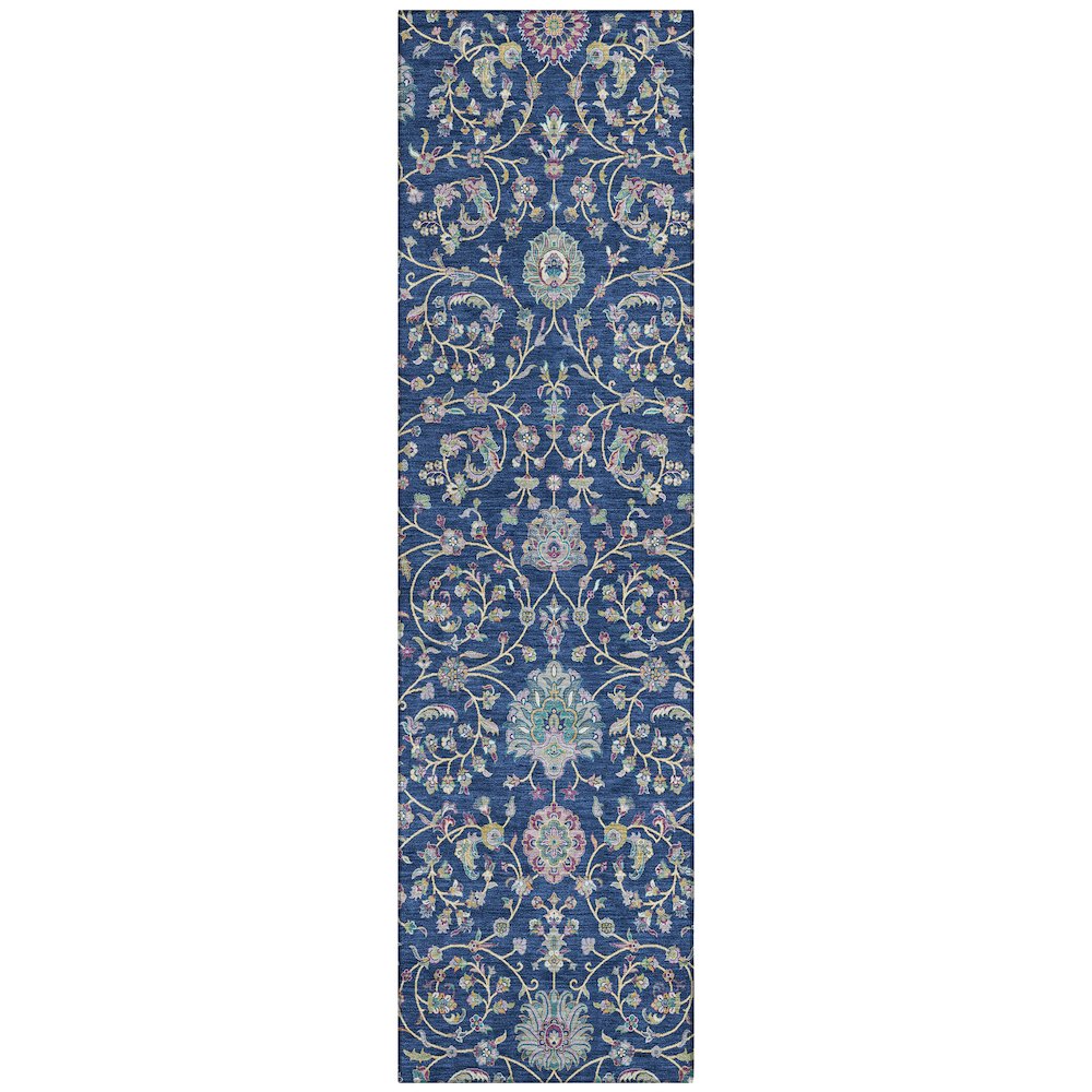 Machine Washable Indoor/Outdoor Chantille ACN2758 Blue 2'3" x 7'6" Runner Rug. Picture 1