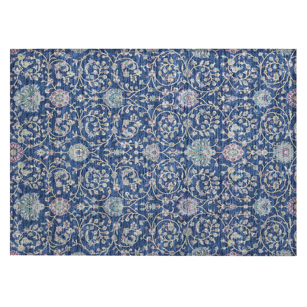 Machine Washable Indoor/Outdoor Chantille ACN2758 Blue 1'8" x 2'6" Rug. Picture 1