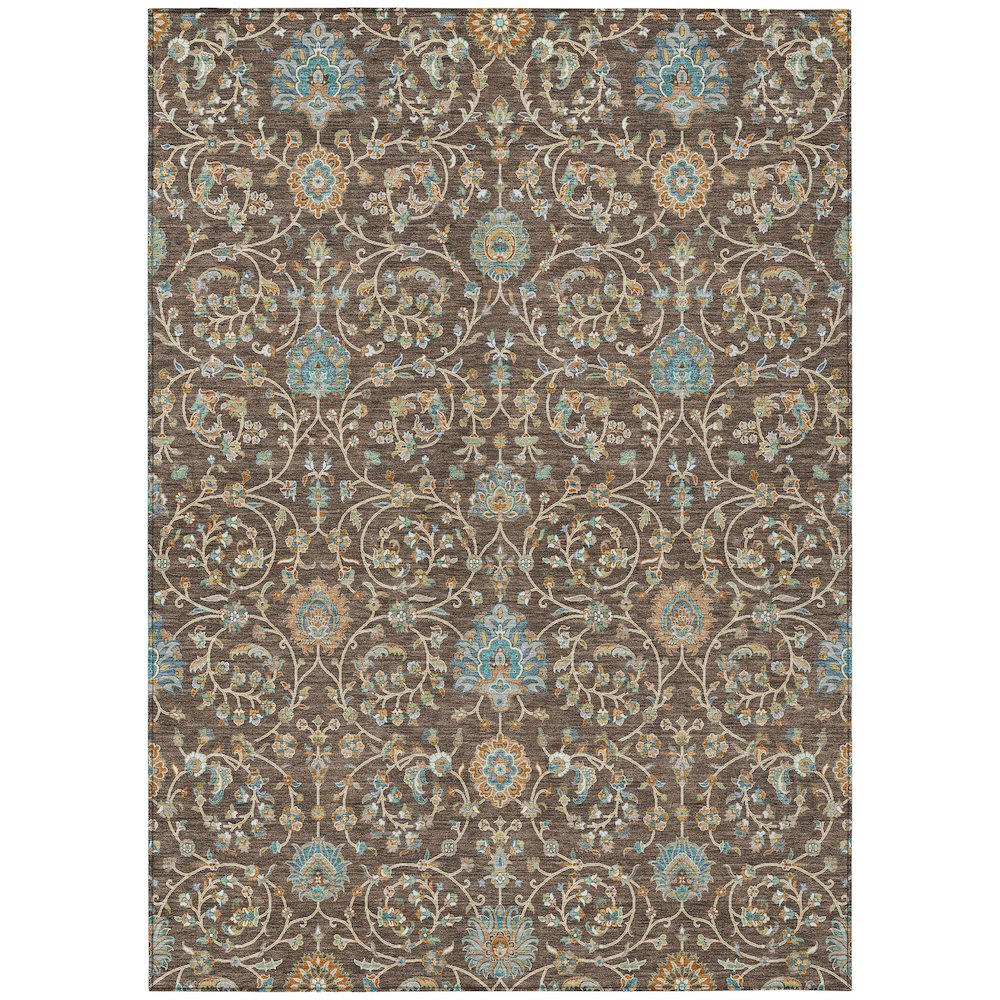 Machine Washable Indoor/Outdoor Chantille ACN2758 Brown 3' x 5' Rug. Picture 1