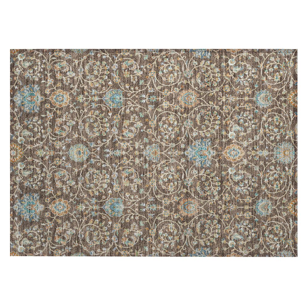 Machine Washable Indoor/Outdoor Chantille ACN2758 Brown 1'8" x 2'6" Rug. Picture 1