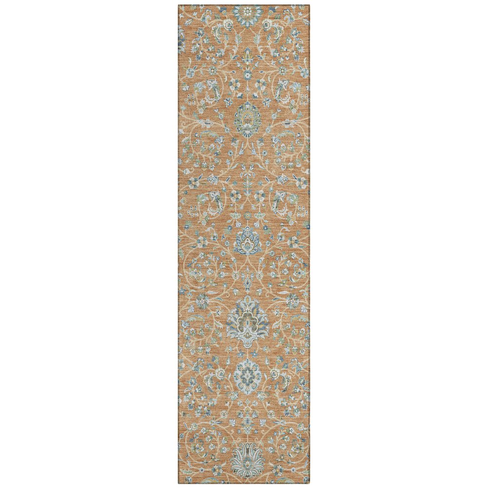 Machine Washable Indoor/Outdoor Chantille ACN2758 Orange 2'3" x 7'6" Runner Rug. Picture 1