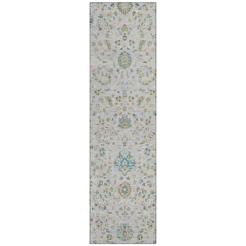 Machine Washable Indoor/Outdoor Chantille ACN2758 Gray 2'3" x 7'6" Runner Rug. Picture 1