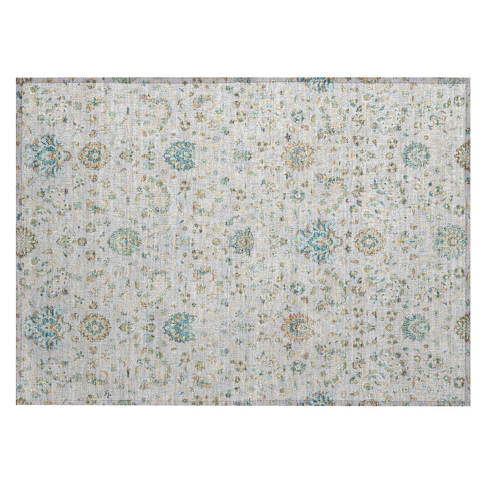 Machine Washable Indoor/Outdoor Chantille ACN2758 Gray 1'8" x 2'6" Rug. Picture 1