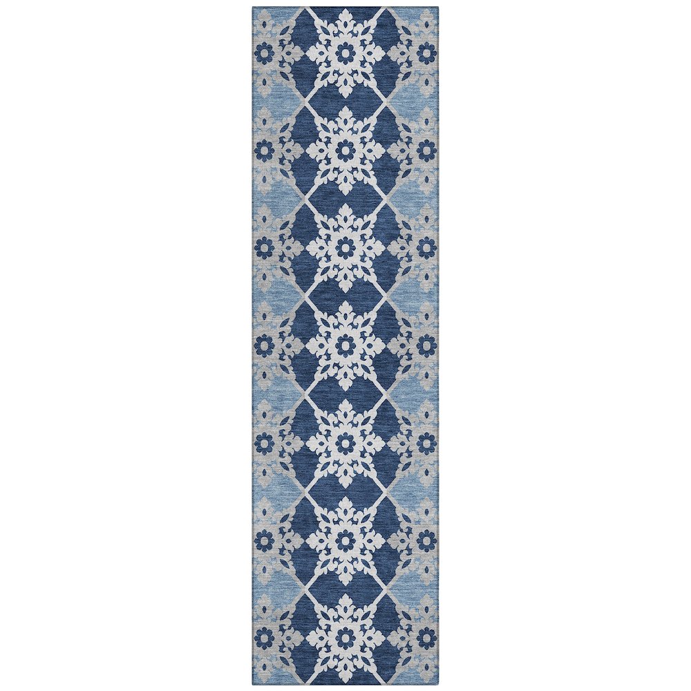 Machine Washable Indoor/Outdoor Chantille ACN2759 Blue 2'3" x 7'6" Runner Rug. Picture 1