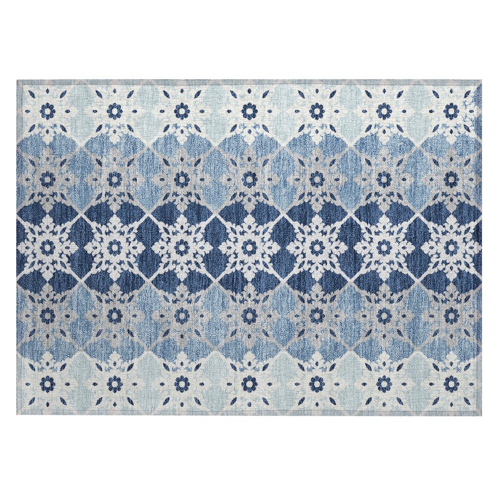 Machine Washable Indoor/Outdoor Chantille ACN2759 Blue 1'8" x 2'6" Rug. Picture 1