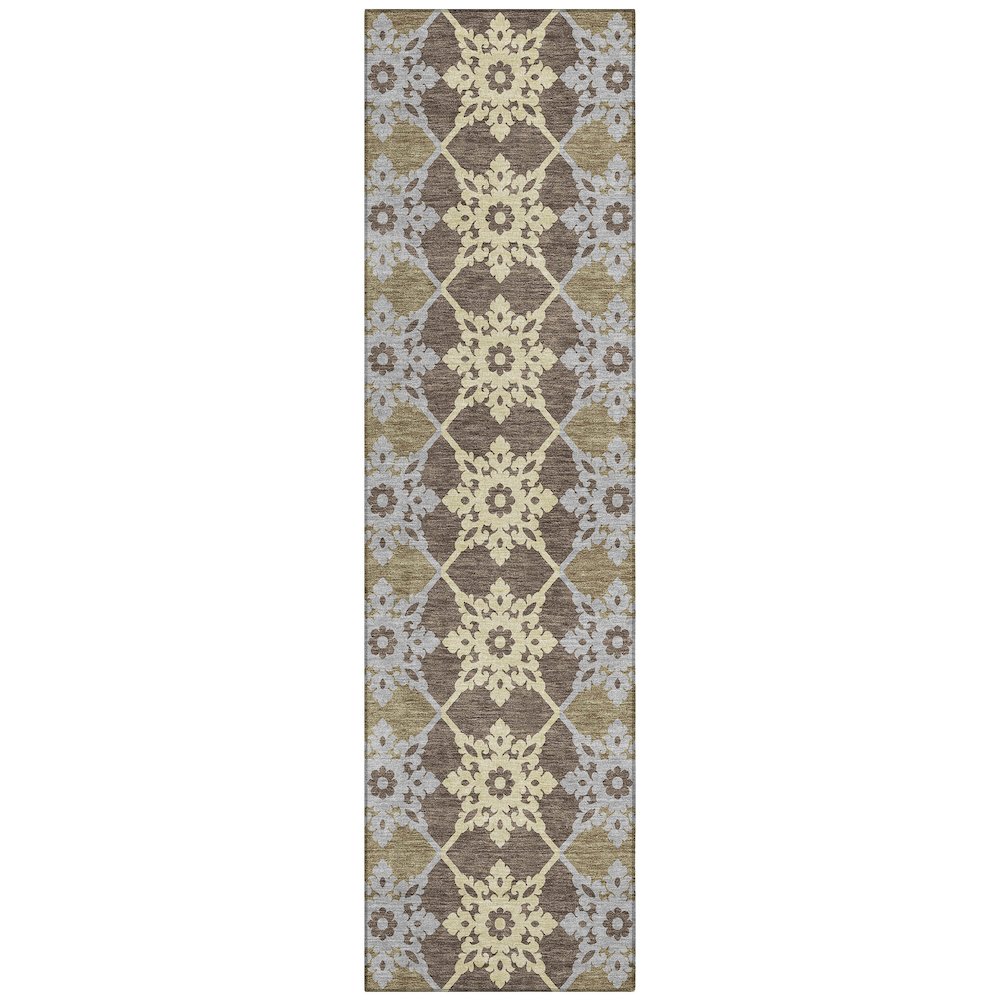 Machine Washable Indoor/Outdoor Chantille ACN2759 Brown 2'3" x 7'6" Runner Rug. Picture 1