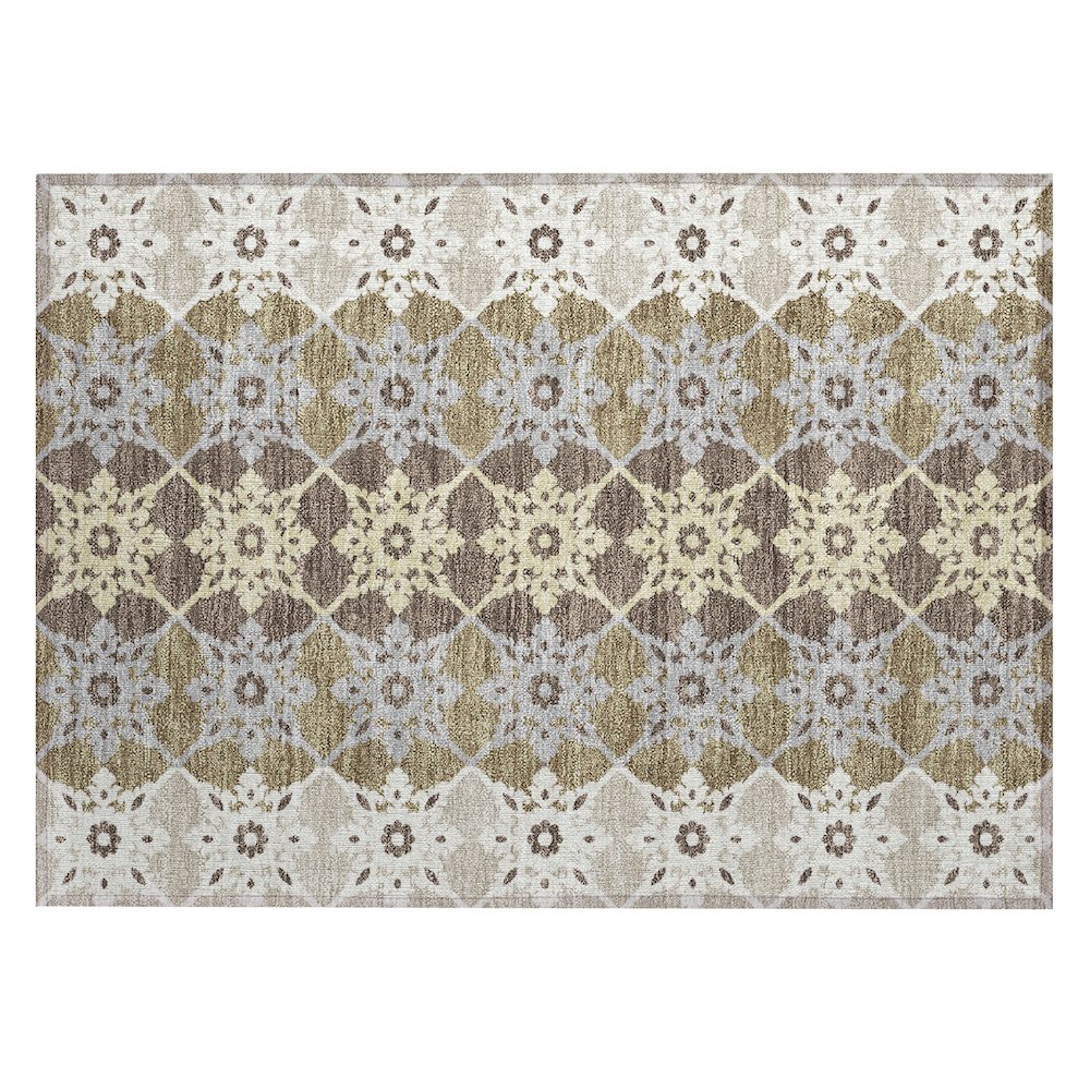 Machine Washable Indoor/Outdoor Chantille ACN2759 Brown 1'8" x 2'6" Rug. Picture 1