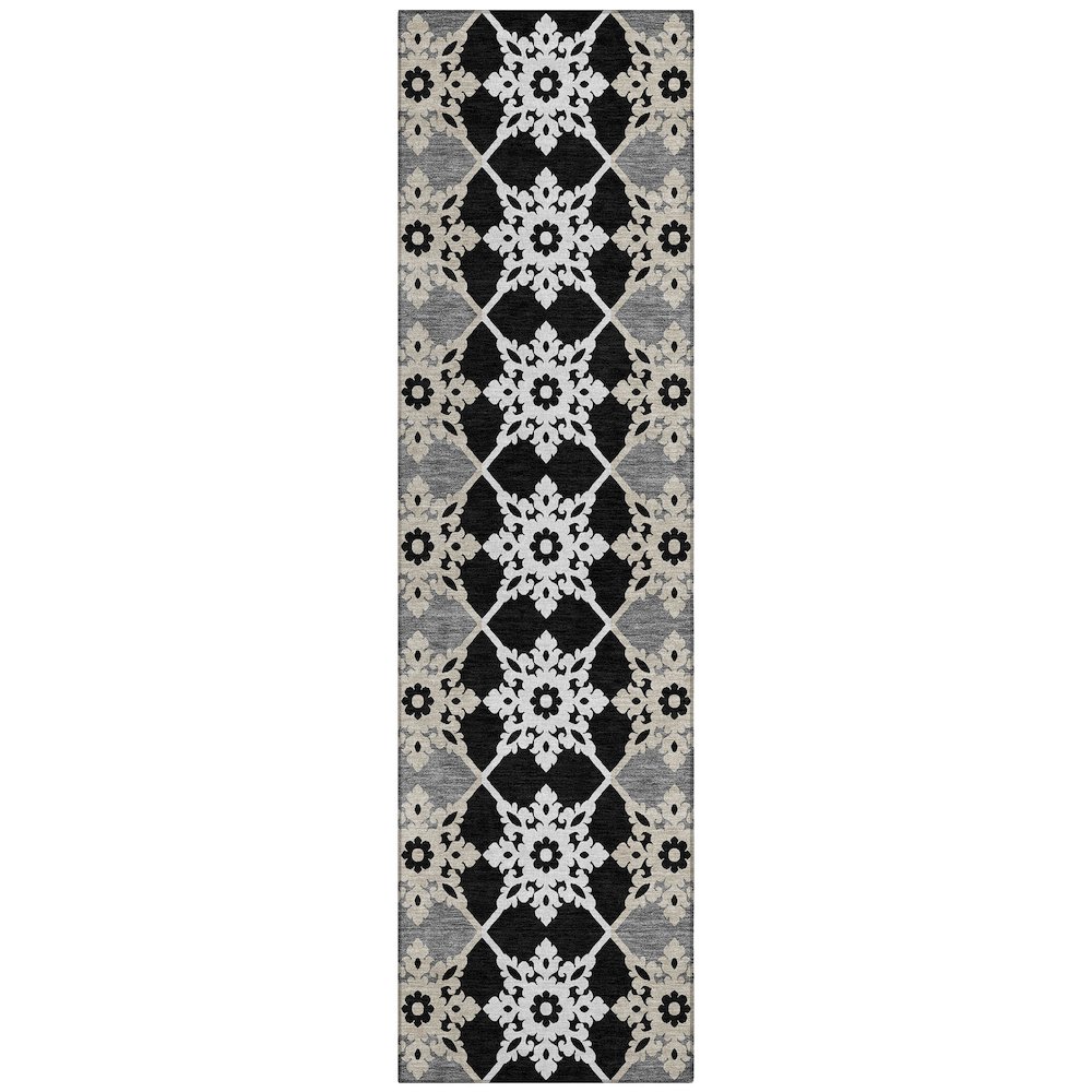Machine Washable Indoor/Outdoor Chantille ACN2759 Gray 2'3" x 7'6" Runner Rug. Picture 1