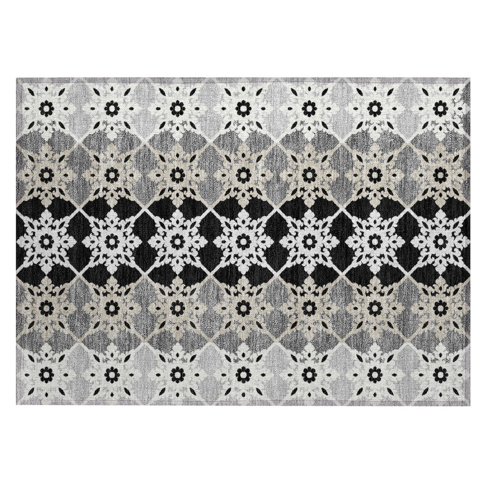 Machine Washable Indoor/Outdoor Chantille ACN2759 Gray 1'8" x 2'6" Rug. Picture 1