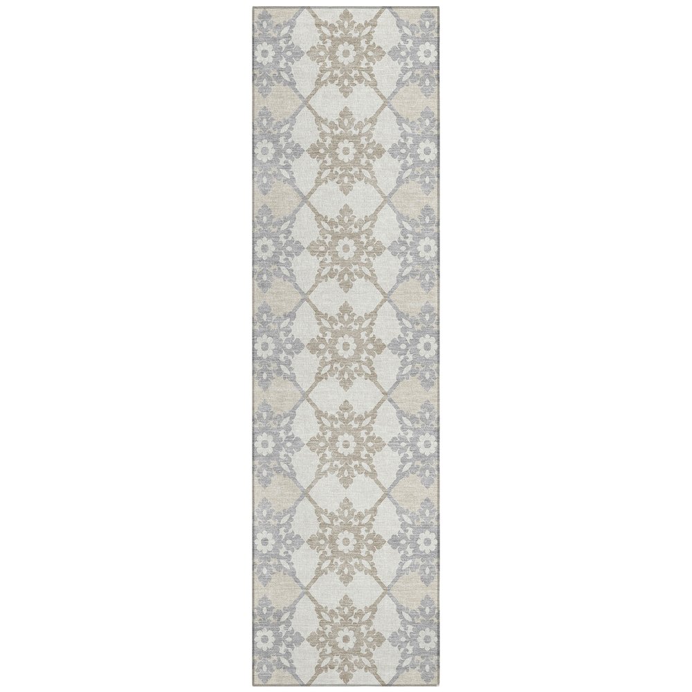 Machine Washable Indoor/Outdoor Chantille ACN2759 Ivory 2'3" x 7'6" Runner Rug. Picture 1