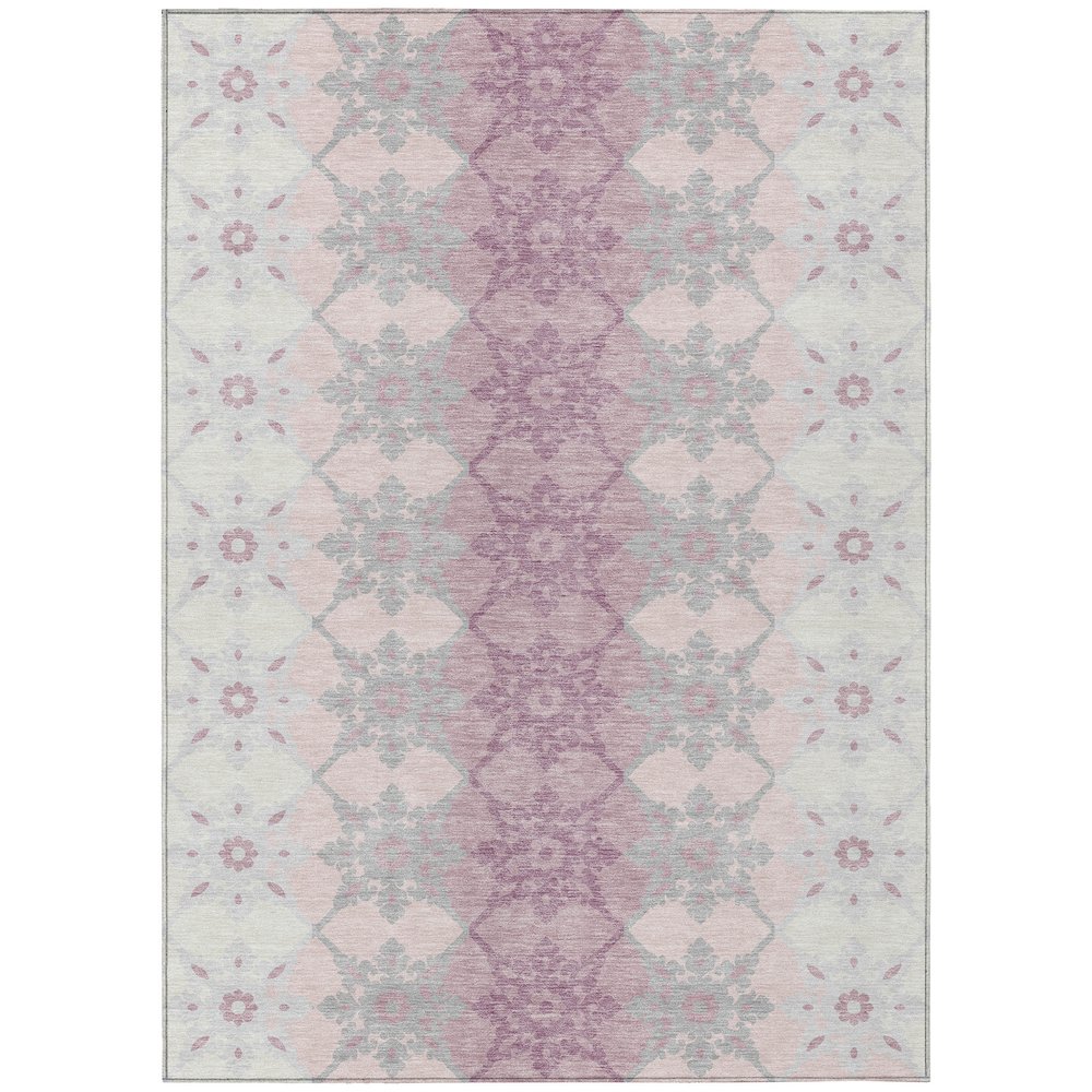 Machine Washable Indoor/Outdoor Chantille ACN2759 Pink 3' x 5' Rug. Picture 1
