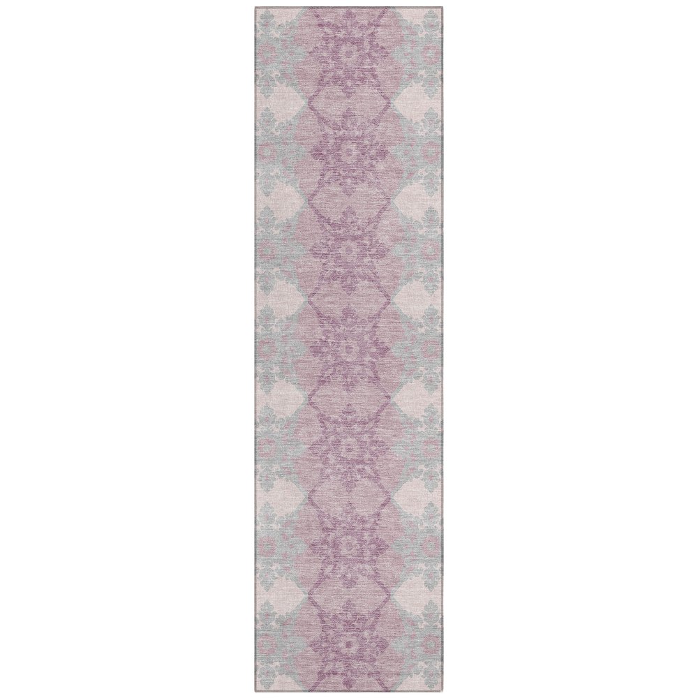 Machine Washable Indoor/Outdoor Chantille ACN2759 Pink 2'3" x 7'6" Runner Rug. Picture 1