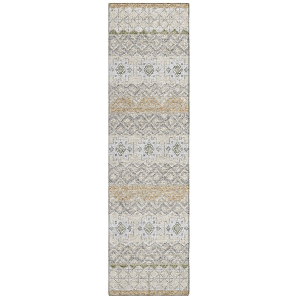 Machine Washable Indoor/Outdoor Chantille ACN2760 Brown 2'3" x 7'6" Runner Rug. Picture 1