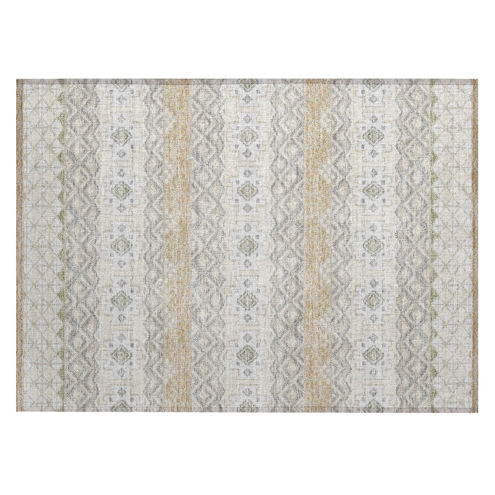 Machine Washable Indoor/Outdoor Chantille ACN2760 Brown 1'8" x 2'6" Rug. Picture 1
