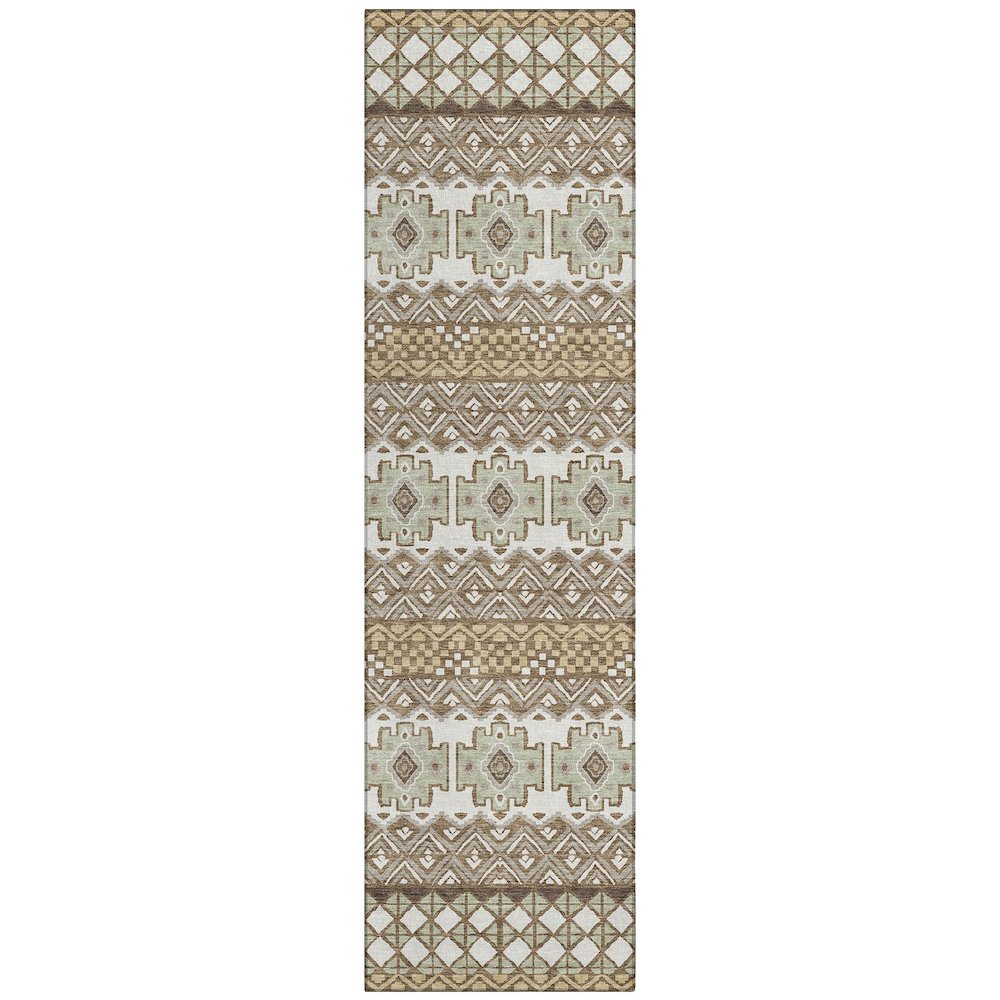 Machine Washable Indoor/Outdoor Chantille ACN2760 Brown 2'3" x 7'6" Runner Rug. Picture 1
