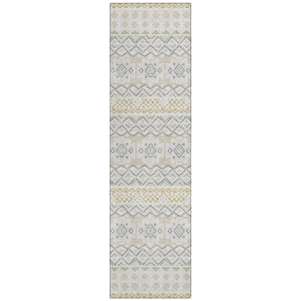 Machine Washable Indoor/Outdoor Chantille ACN2760 Ivory 2'3" x 7'6" Runner Rug. Picture 1