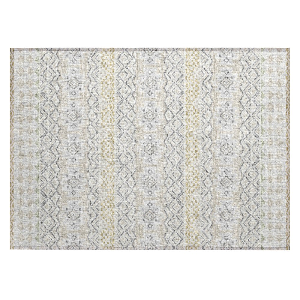 Machine Washable Indoor/Outdoor Chantille ACN2760 Ivory 1'8" x 2'6" Rug. Picture 1