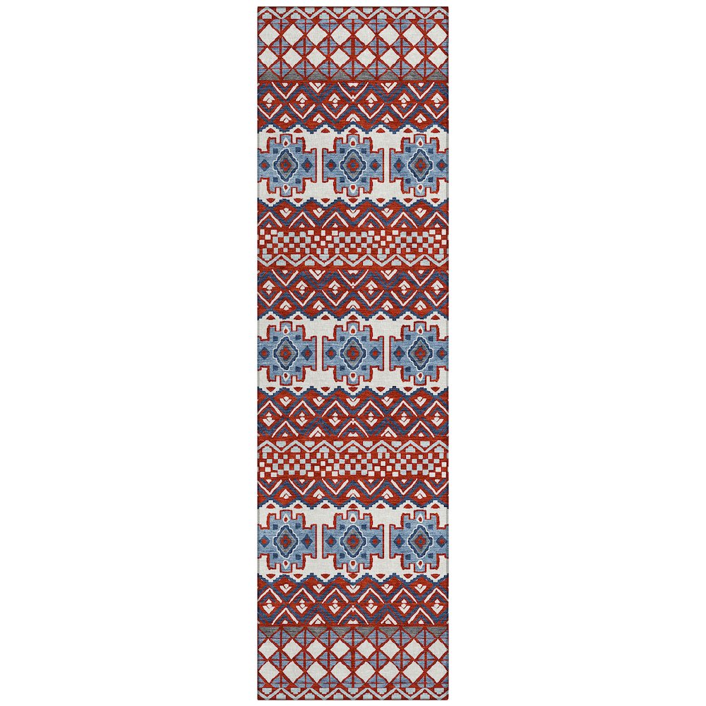 Machine Washable Indoor/Outdoor Chantille ACN2760 Red 2'3" x 7'6" Runner Rug. Picture 1