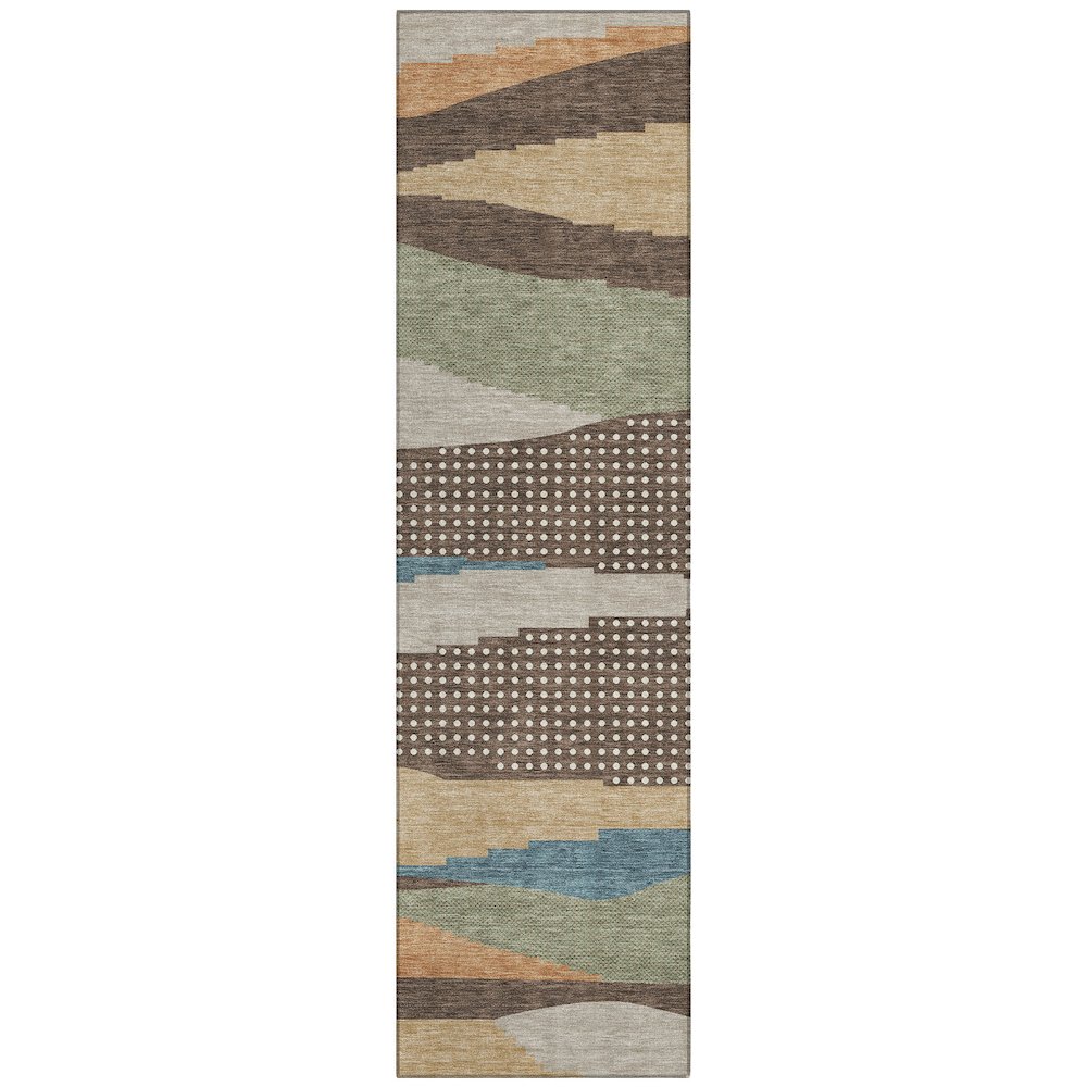 Machine Washable Indoor/Outdoor Chantille ACN2761 Brown 2'3" x 7'6" Runner Rug. Picture 1