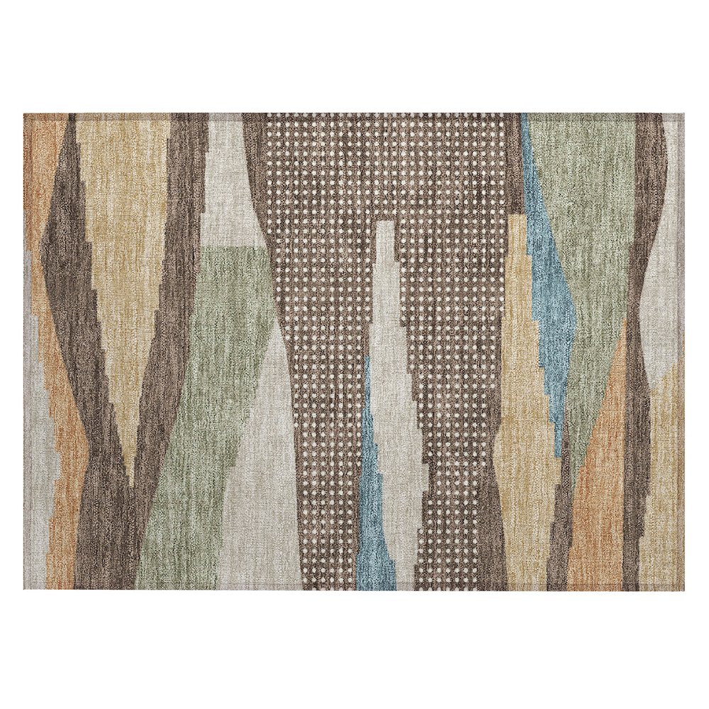 Machine Washable Indoor/Outdoor Chantille ACN2761 Brown 1'8" x 2'6" Rug. Picture 1