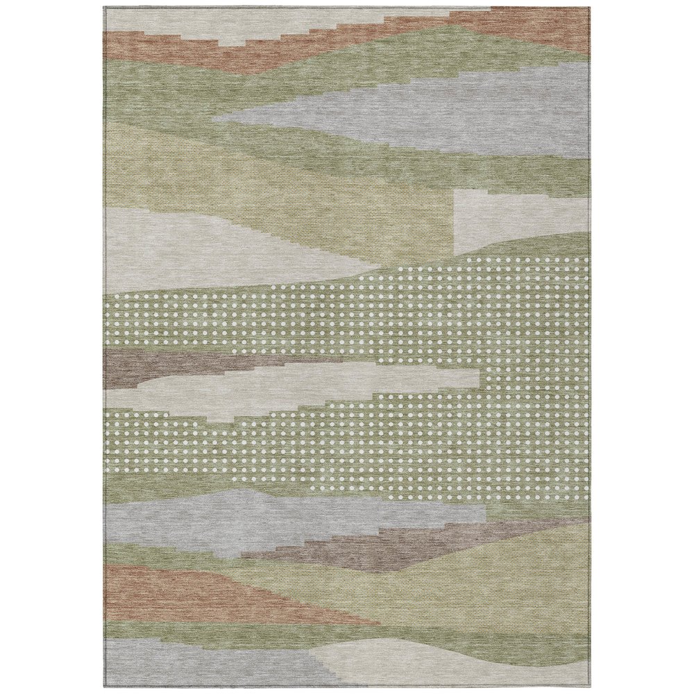 Machine Washable Indoor/Outdoor Chantille ACN2761 Green 3' x 5' Rug. Picture 1