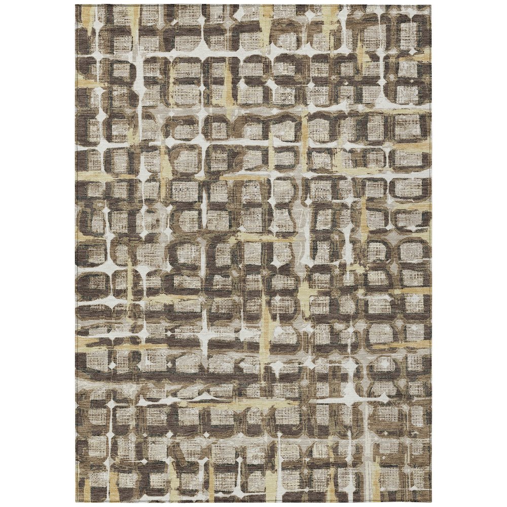 Machine Washable Indoor/Outdoor Chantille ACN2762 Brown 3' x 5' Rug. Picture 1