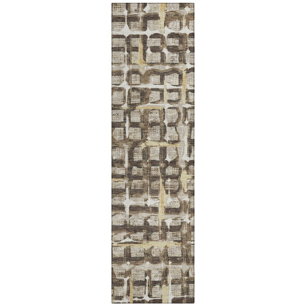 Machine Washable Indoor/Outdoor Chantille ACN2762 Brown 2'3" x 7'6" Runner Rug. Picture 1