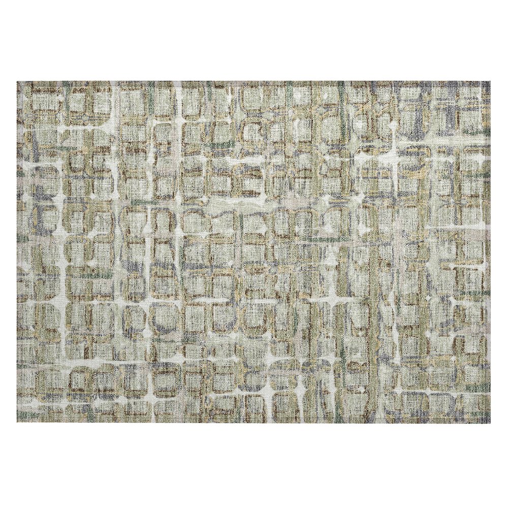 Machine Washable Indoor/Outdoor Chantille ACN2762 Green 1'8" x 2'6" Rug. Picture 1