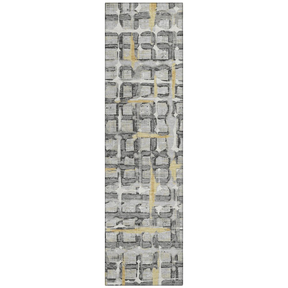 Machine Washable Indoor/Outdoor Chantille ACN2762 Gray 2'3" x 7'6" Runner Rug. Picture 1