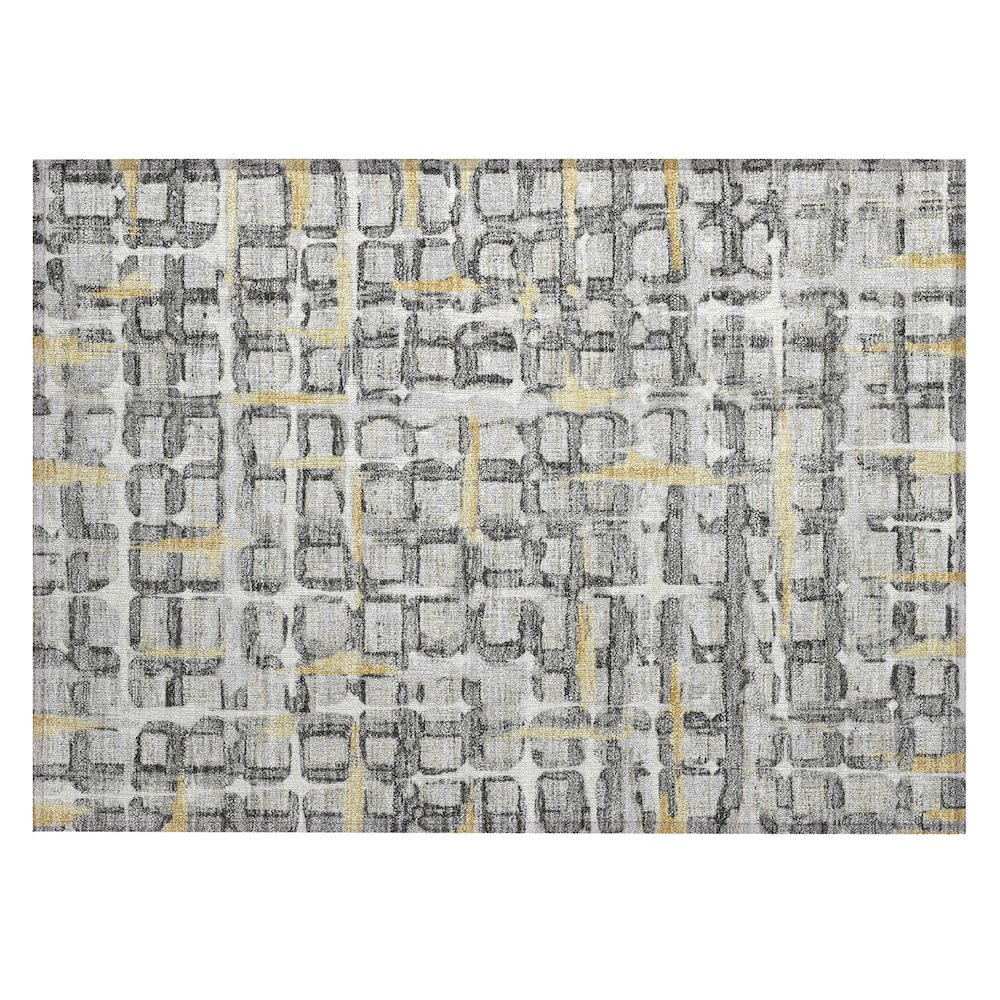 Machine Washable Indoor/Outdoor Chantille ACN2762 Gray 1'8" x 2'6" Rug. Picture 1