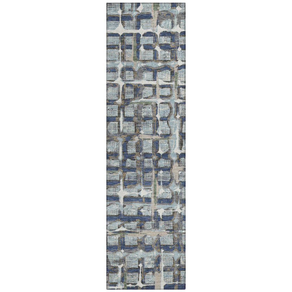 Machine Washable Indoor/Outdoor Chantille ACN2762 Blue 2'3" x 7'6" Runner Rug. Picture 1