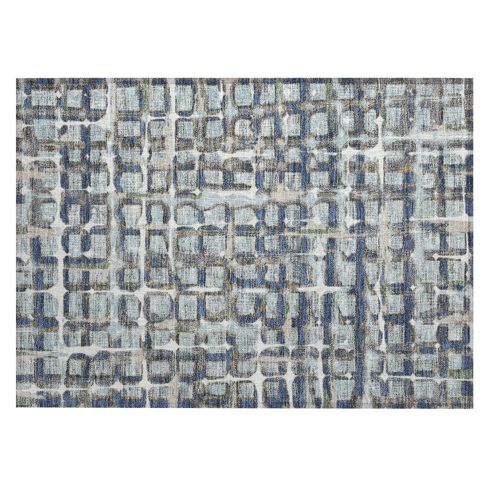 Machine Washable Indoor/Outdoor Chantille ACN2762 Blue 1'8" x 2'6" Rug. Picture 1