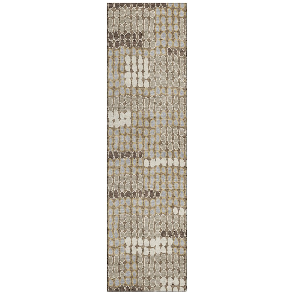Machine Washable Indoor/Outdoor Chantille ACN2763 Brown 2'3" x 7'6" Runner Rug. Picture 1