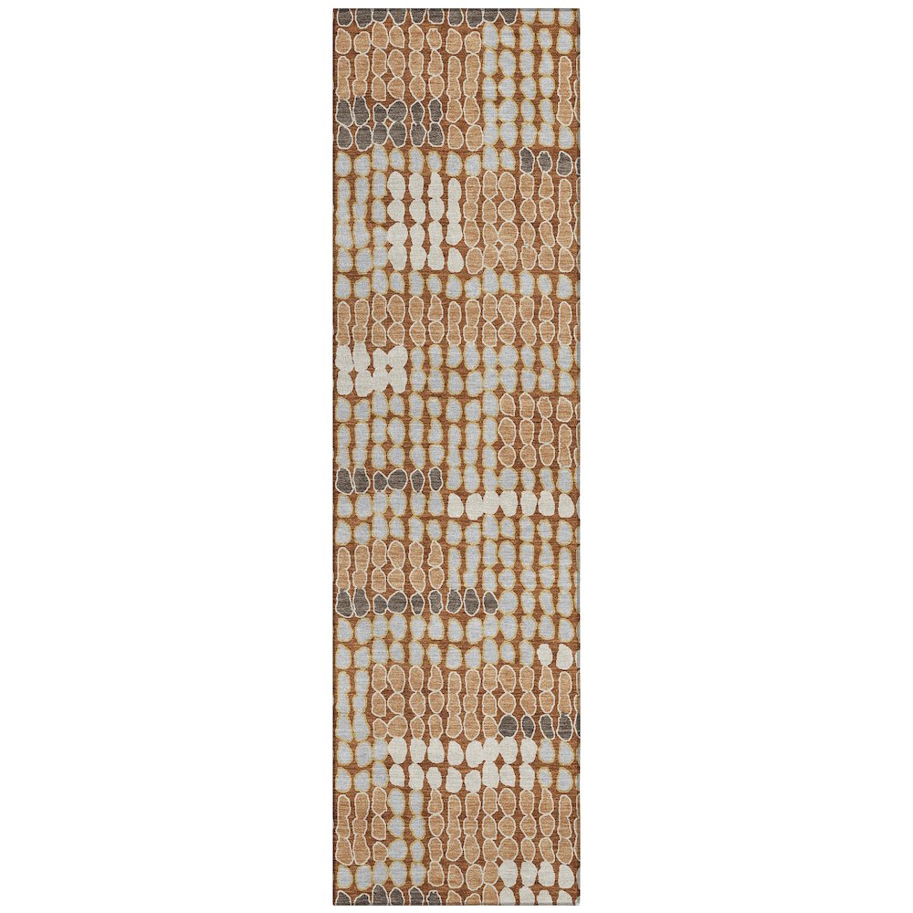 Machine Washable Indoor/Outdoor Chantille ACN2763 Orange 2'3" x 7'6" Runner Rug. Picture 1