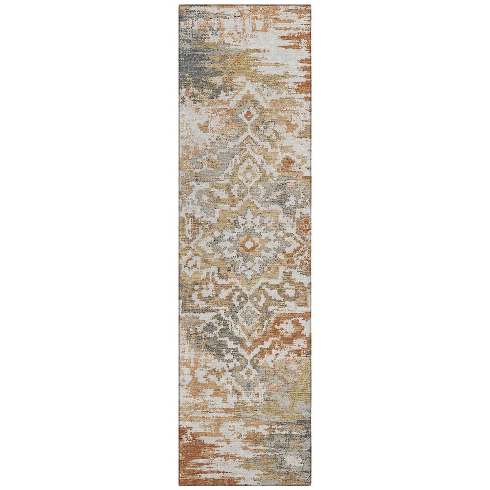 Machine Washable Indoor/Outdoor Chantille ACN2765 Orange 2'3" x 7'6" Runner Rug. Picture 1