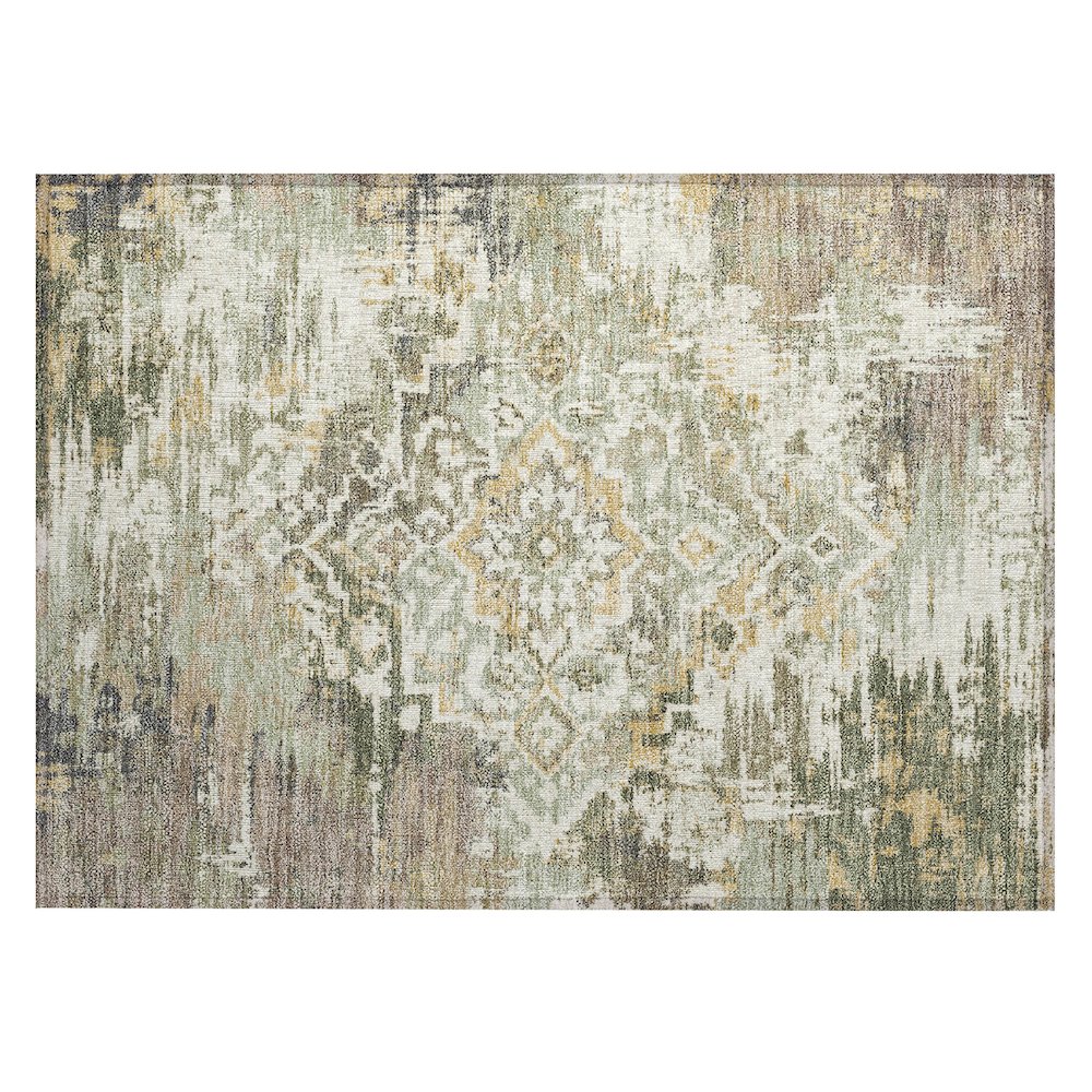 Machine Washable Indoor/Outdoor Chantille ACN2765 Green 1'8" x 2'6" Rug. Picture 1